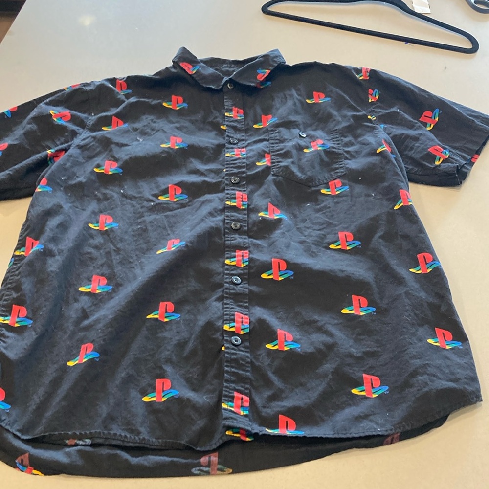 Vintage PlayStation Short Sleeve Button Up Shirt Size XXL